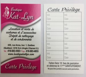 Carte Privilège - Boutique Kat-lyn