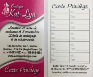 Carte Privilège - Boutique Kat-lyn